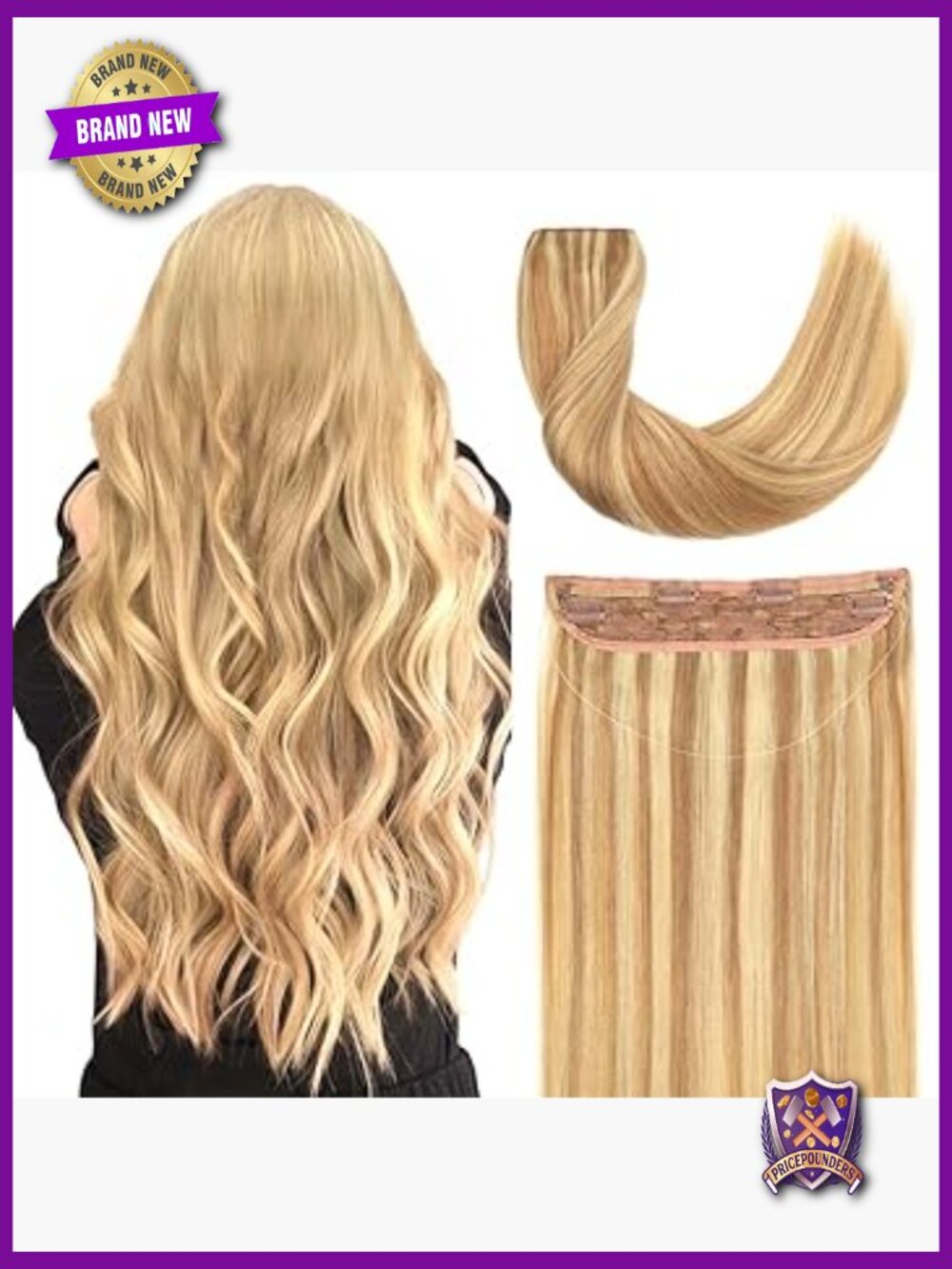 Invisible Wire Hair Extensions Real Human Hair 70g 12 inch Halo Clip-In